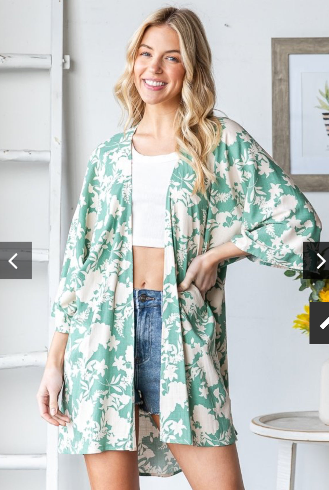 Sage Floral Kimono