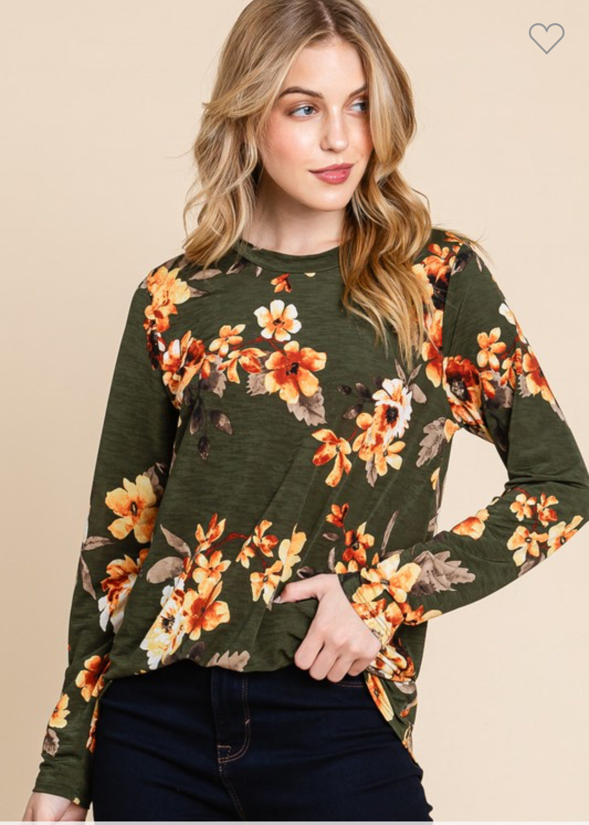 Green Floral Long Sleeve