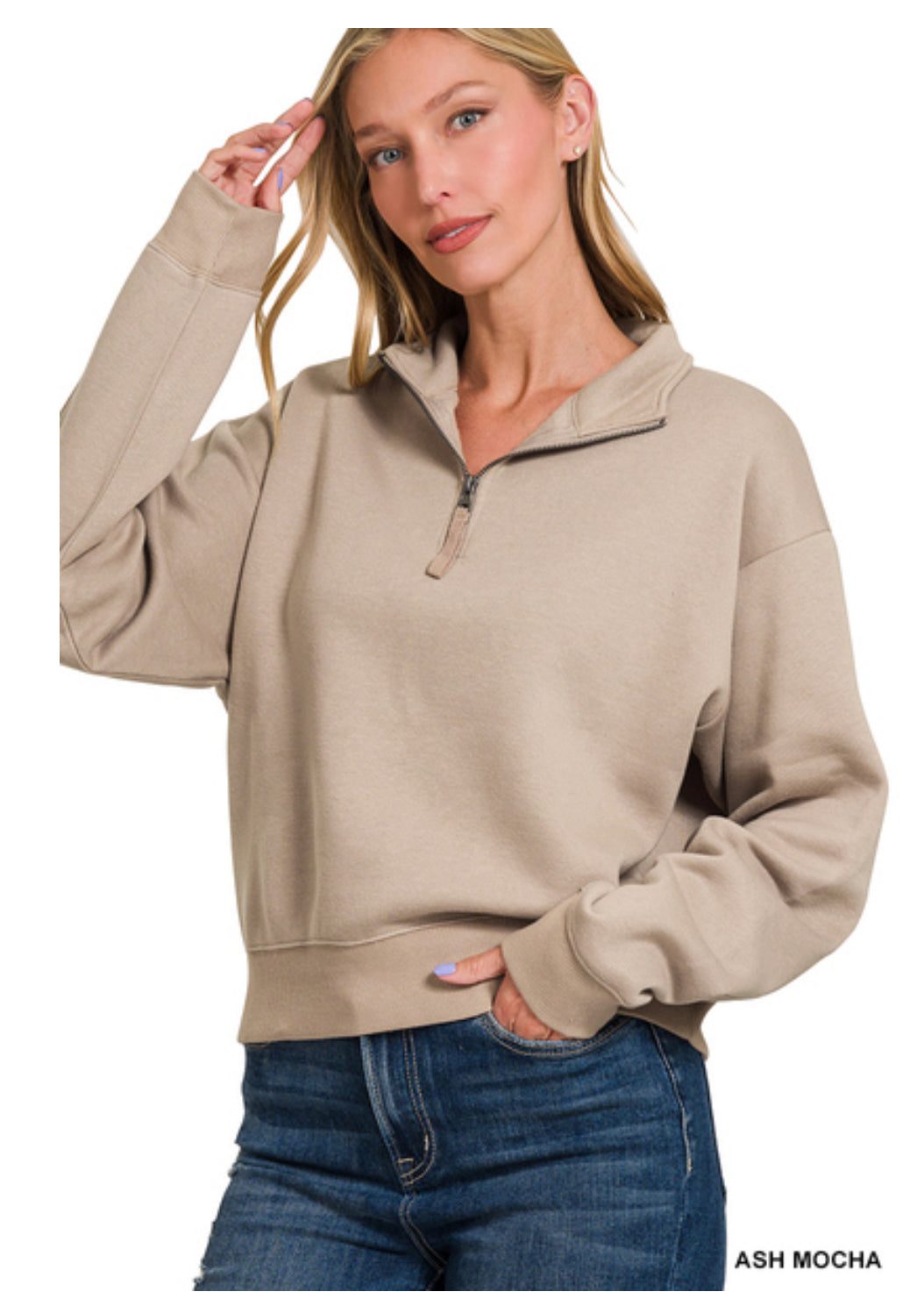 Half Zip Fleece Sweatshirt