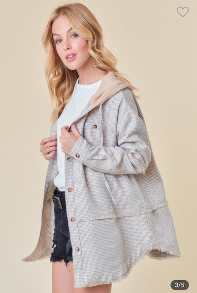 Frayed Drop Shoulder Jacket