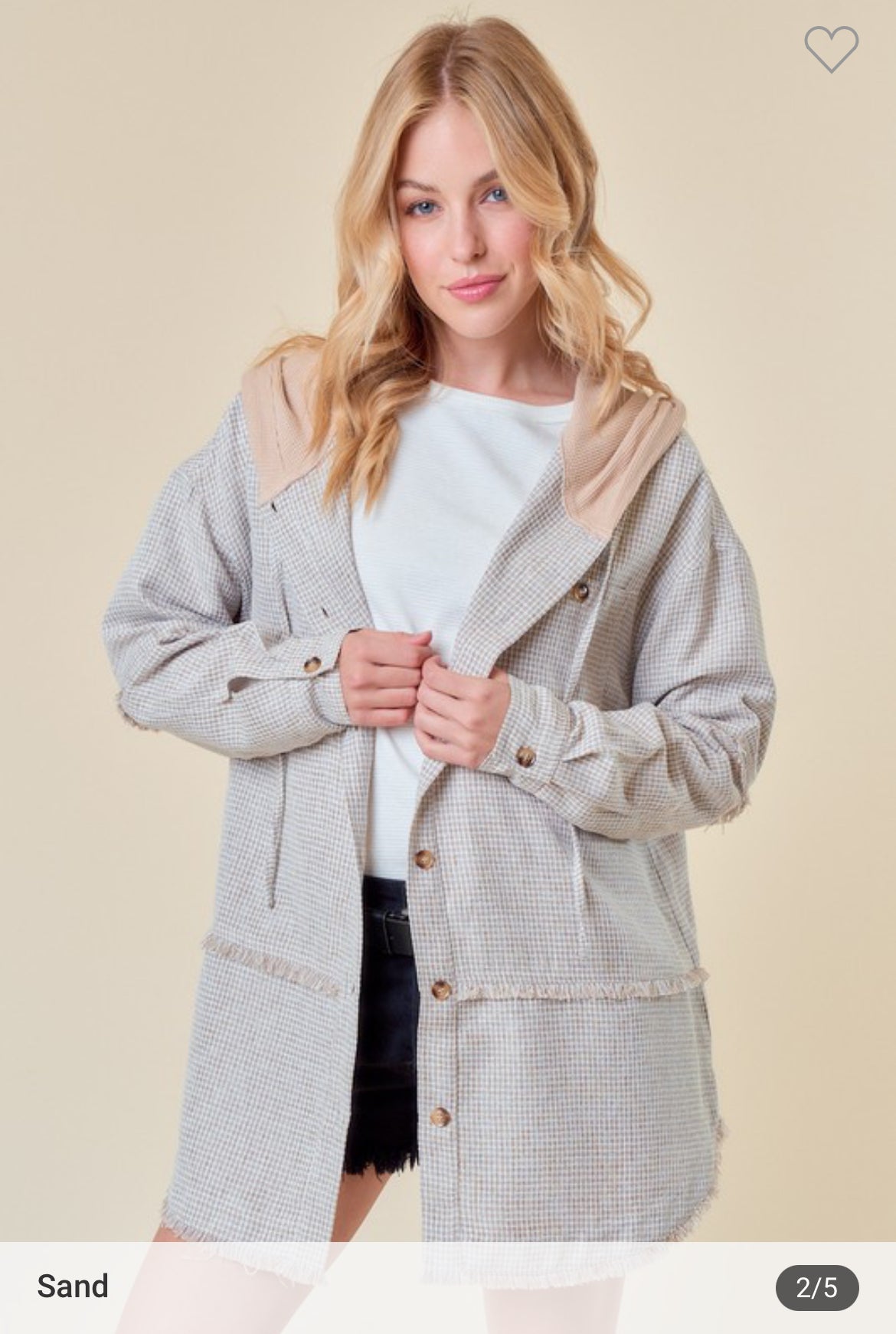 Frayed Drop Shoulder Jacket