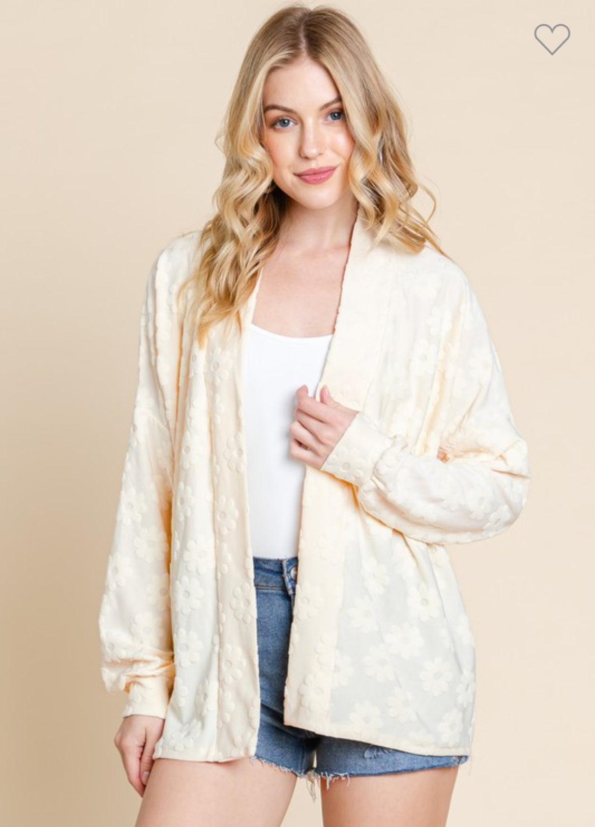 Cream Floral Cardigan