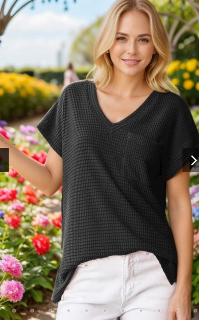 Short Sleeve Waffle Top