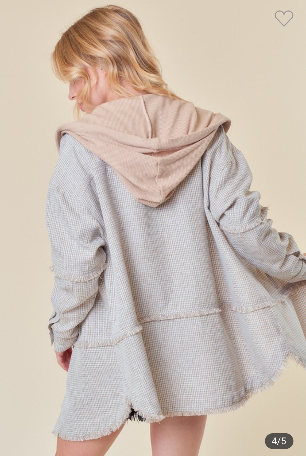 Frayed Drop Shoulder Jacket