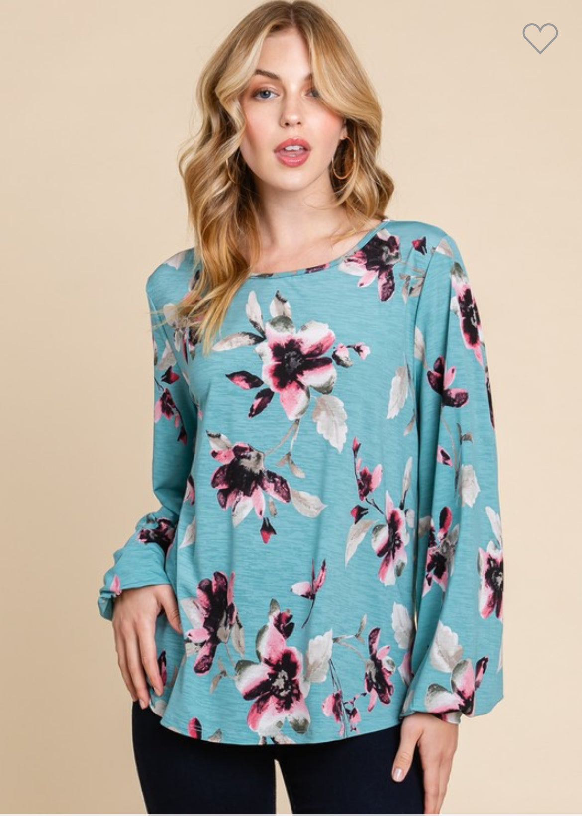 Floral Puff Sleeve Tunic