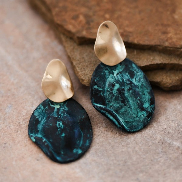 Hammered Patina Earrings