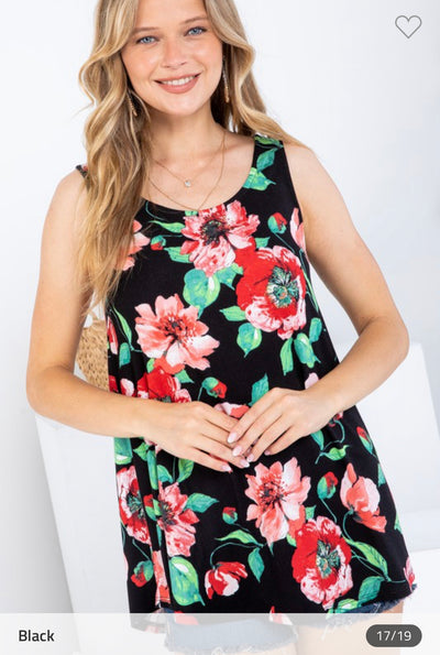 Floral Jersey Print Tank