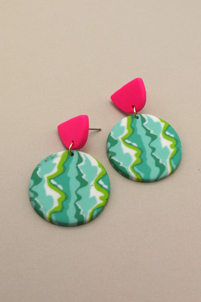 Colorful Print Polymer Earrings