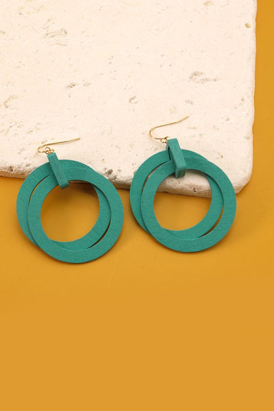 Double Wooden Hoop Earrings