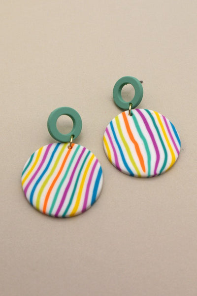 Colorful Print Polymer Earrings