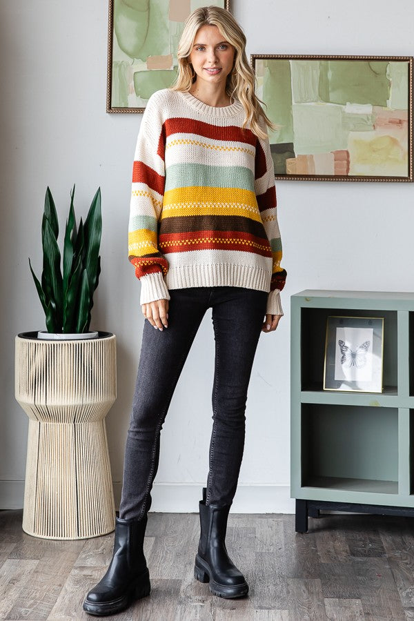 Striped Drop Shoulder Sweater