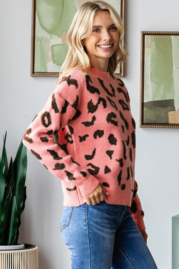 Knit Leopard Print Sweater