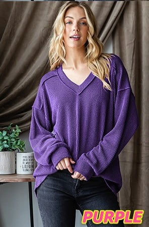 Puffed Sleeve Urban Ribbed Top