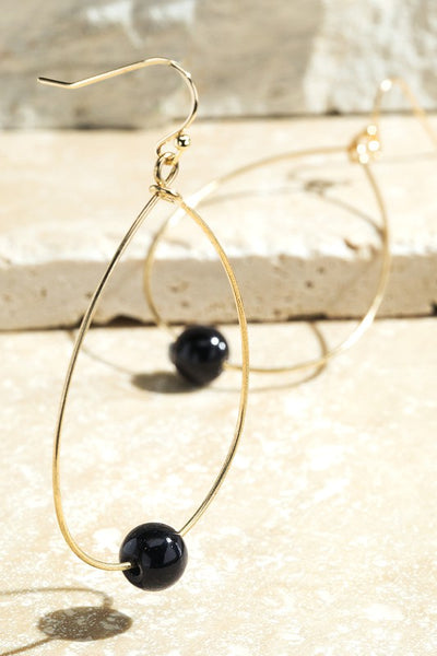 Tear Drop and Natural Stone Earrings