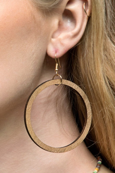 Wood Ring Earrings