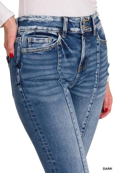 Bootcut Denim Pants With Center Seam Detail