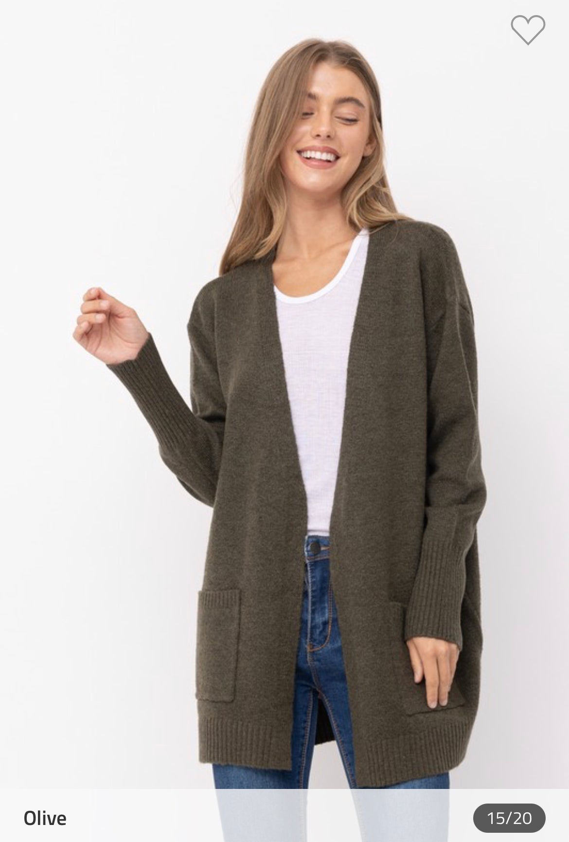 Open Front Mossy Cardigan