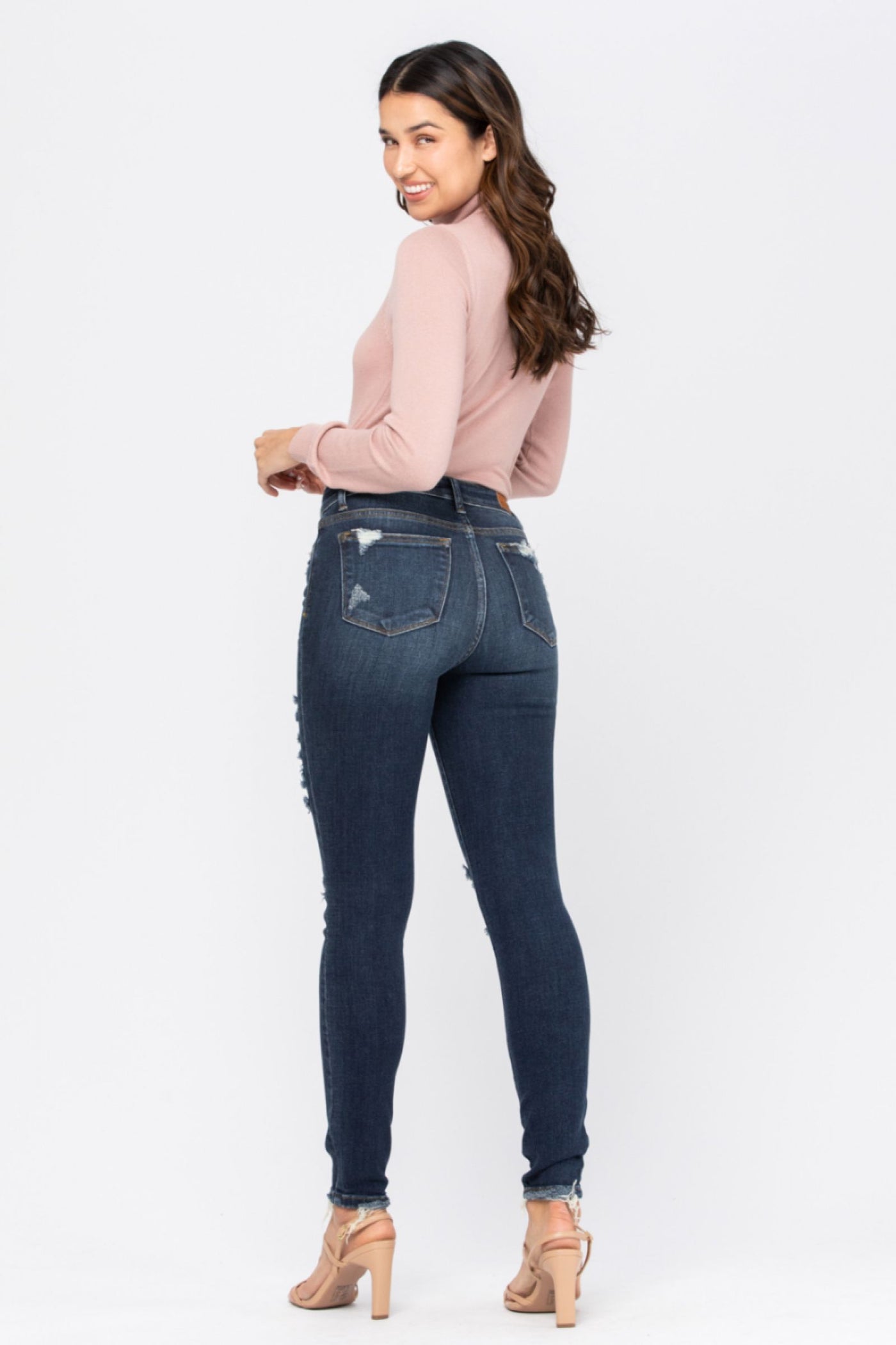 Judy Blue- Mid-Rise Skinny Destroyed