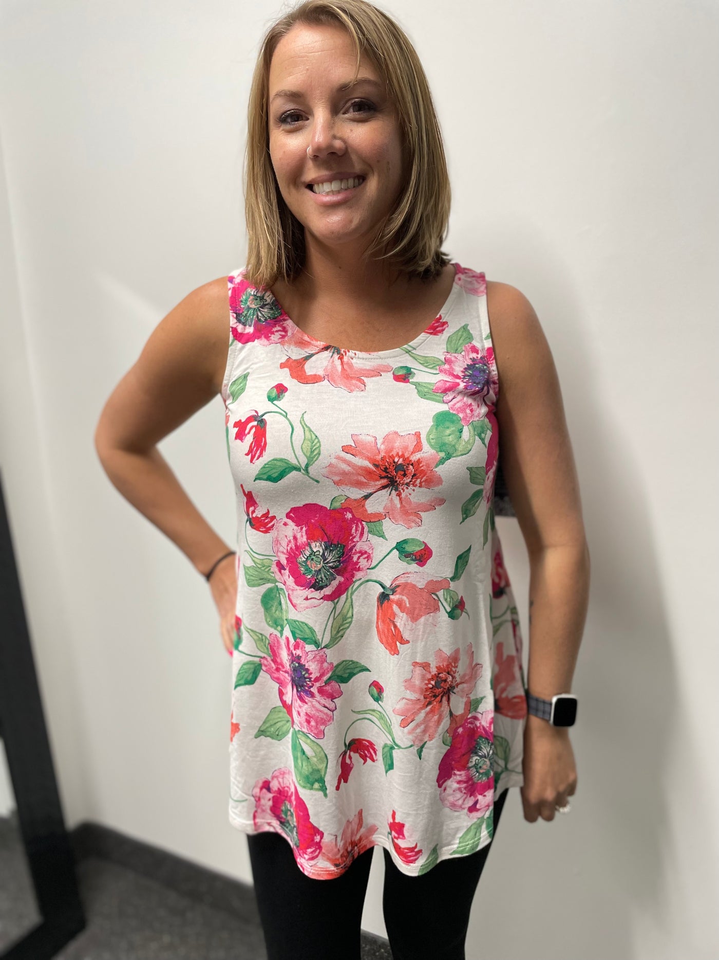 Ivory floral tank